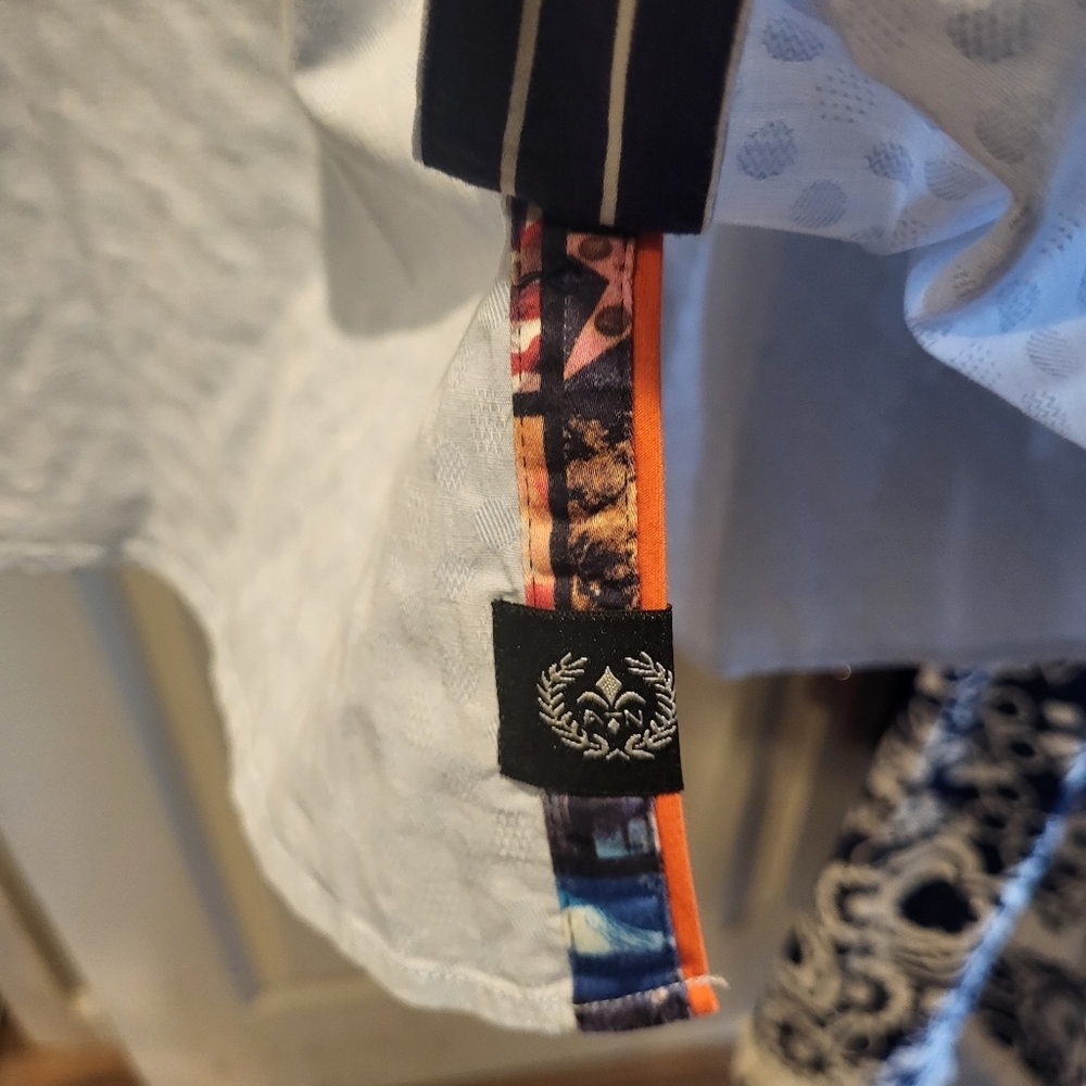 Au Noir Men’s Light Blue Long Sleeve Button Up Flip Cuff Shirt Size 5 (XL) - Picture 7 of 11